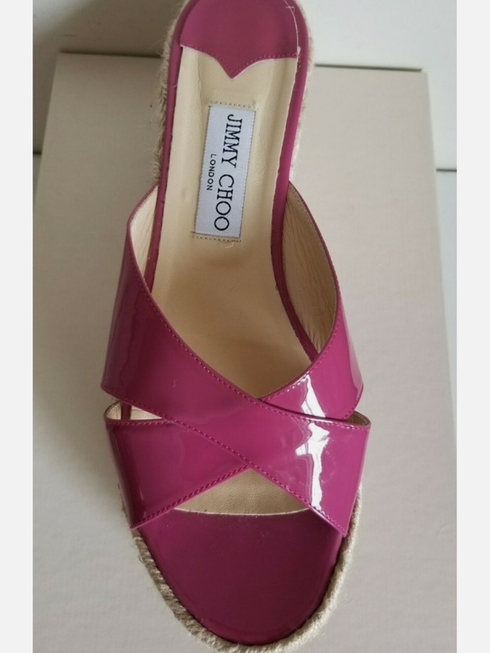 Jimmy Choo Phyllis Criss Cross Wedge Sandals - pink/mauve